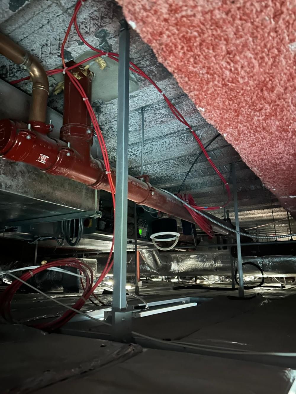 High-level pipe runs inspected during planned maintenance