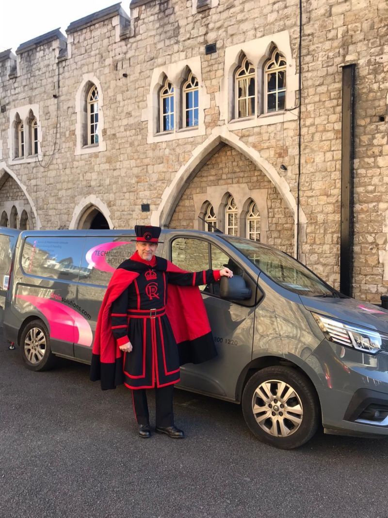TDS van and engineer at the Tower of London